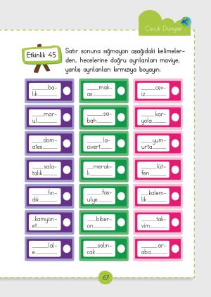 1. Sınıf Türkçe Dersi  Etkinlik Fasikülleri