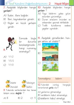 1. Sınıf Kendimi Değerlendiriyorum -2