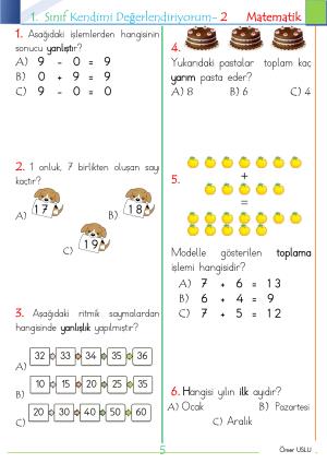 1. Sınıf Kendimi Değerlendiriyorum -2