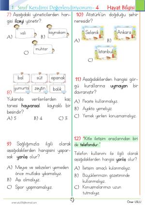 1. Sınıf Kendimi Değerlendiriyorum -4