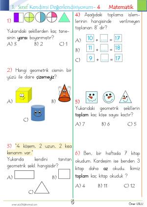 1. Sınıf Kendimi Değerlendiriyorum -4