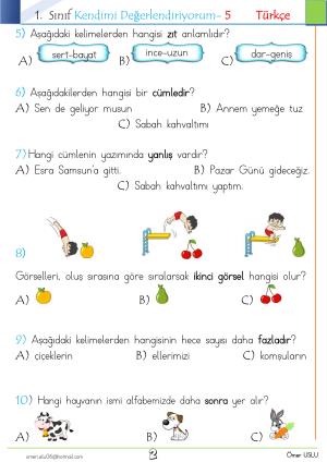 1. Sınıf Kendimi Değerlendiriyorum -5