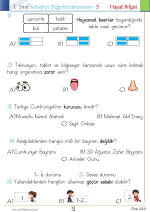 1. Sınıf Kendimi Değerlendiriyorum -5