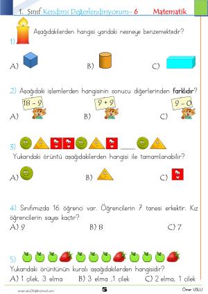 1. Sınıf Kendimi Değerlendiriyorum -6