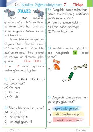 1. Sınıf Kendimi Değerlendiriyorum -7