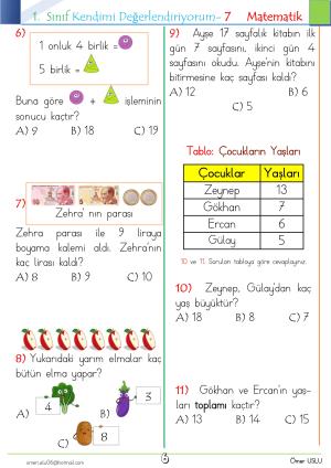 1. Sınıf Kendimi Değerlendiriyorum -7