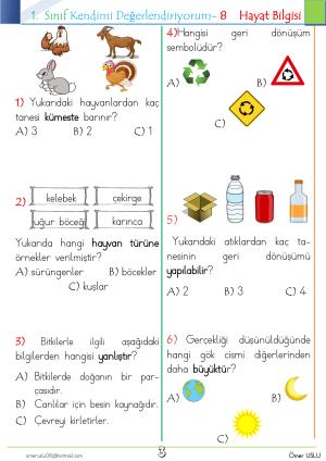 1. Sınıf Kendimi Değerlendiriyorum -8