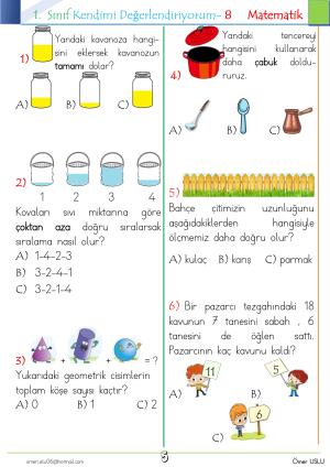 1. Sınıf Kendimi Değerlendiriyorum -8