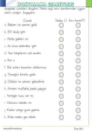 1. Sınıf Tatil Kitabı Etkinlikleri (Pdf)