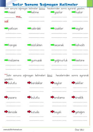 1. Sınıf Tatil Kitabı Etkinlikleri (Pdf)