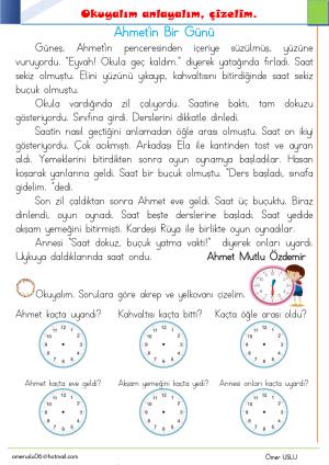 1. Sınıf Tatil Kitabı Etkinlikleri (Pdf)