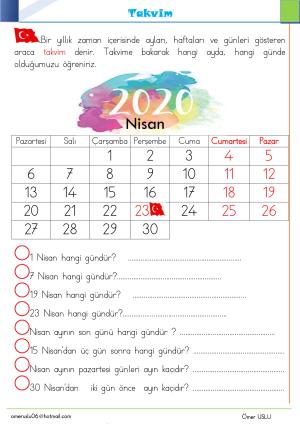 1. Sınıf Tatil Kitabı Etkinlikleri (Pdf)