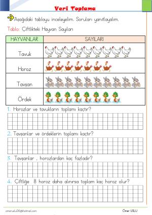 1. Sınıf Tatil Kitabı Etkinlikleri (Pdf)