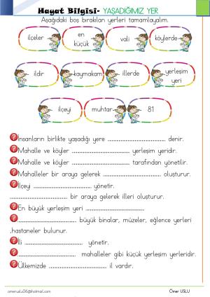 1. Sınıf Tatil Kitabı Etkinlikleri (Pdf)