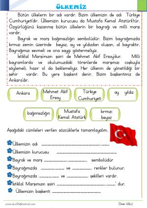 1. Sınıf Tatil Kitabı Etkinlikleri (Pdf)