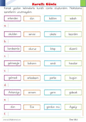 1. Sınıf Uzaktan Eğitim Etkinlikleri