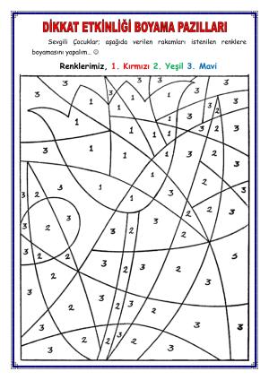 Dikkat Etkinliği Boyama Pazılları Serisi