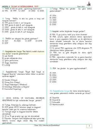 UZMAN ÖĞRETMENLİK Modül  1-2-3-4-5-6-7-8-9  İçeren Soru Bankası