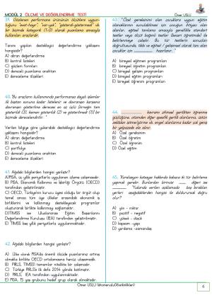 UZMAN ÖĞRETMENLİK Modül  1-2-3-4-5-6-7-8-9  İçeren Soru Bankası