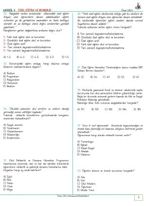 UZMAN ÖĞRETMENLİK Modül  1-2-3-4-5-6-7-8-9  İçeren Soru Bankası