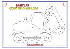 Araçlar Çizgisel Boyama Etkinlik Serisi