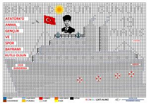 19 Mayıs Atatürk Piksel Boyama Etkinliği
