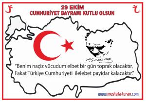 29 Ekim Cumhuriyet Bayramı Pano Süslemeleri  Atatürk ve Türkiye Haritası