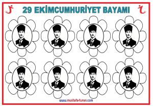 29 Ekim Cumhuriyet Bayramı Panosu Atatürk Süslemeleri