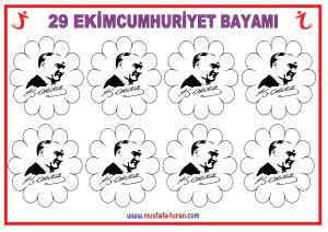 29 Ekim Cumhuriyet Bayramı Panosu Atatürk Süslemeleri