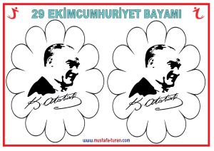 29 Ekim Cumhuriyet Bayramı Panosu Atatürk Süslemeleri