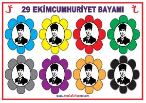 29 Ekim Cumhuriyet Bayramı Panosu Atatürk Süslemeleri