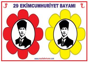 29 Ekim Cumhuriyet Bayramı Panosu Atatürk Süslemeleri