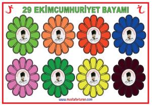 29 Ekim Cumhuriyet Bayramı Panosu Atatürk Süslemeleri