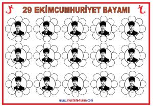 29 Ekim Cumhuriyet Bayramı Panosu Atatürk Süslemeleri