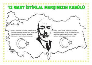 12 Mart İstiklal Marşımızın Kabulü Boyama  Etkinlikleri