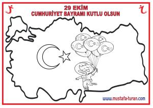 29 Ekim Cumhuriyet Bayramı Pano Süslemeleri Cumhuriyet ve Çocuklar 