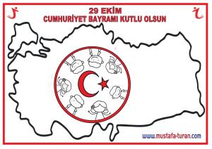 29 Ekim Cumhuriyet Bayramı Pano Süslemeleri Cumhuriyet ve Çocuklar 