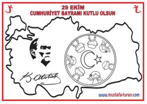 29 Ekim Cumhuriyet Bayramı Pano Süslemeleri Cumhuriyet ve Çocuklar 