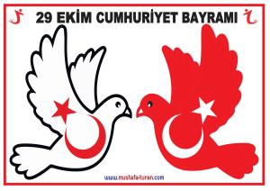 29 Ekim Cumhuriyet Bayramı Pano Süslemleri Güvercinler