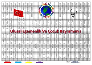 23 NİSAN ULUSAL EGEMENLİK VE ÇOCUK BAYRAMI KODLAMA VE PİKSEL BOYAMA ETKİNLİĞİ 1-2