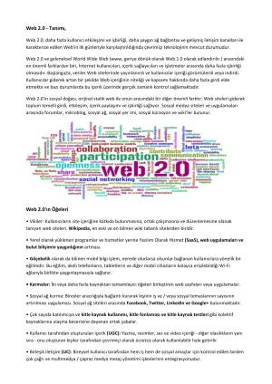 Derslere Göre Web 2.0 Araçları