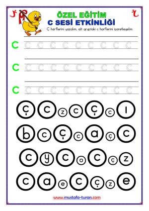 Özel Eğitim C-c Harfi Etkinlikleri