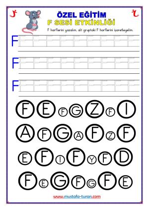Özel Eğitim F-f Harfi Etkinlikleri