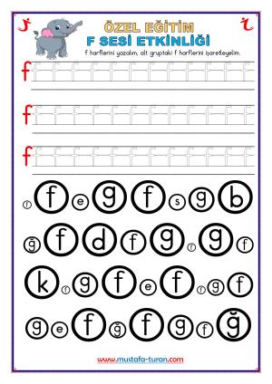 Özel Eğitim F-f Harfi Etkinlikleri