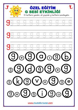 Özel Eğitim G-g Harfi Etkinlikleri