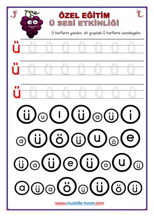 Özel Eğitim Ü-ü Harfi Etkinlikleri