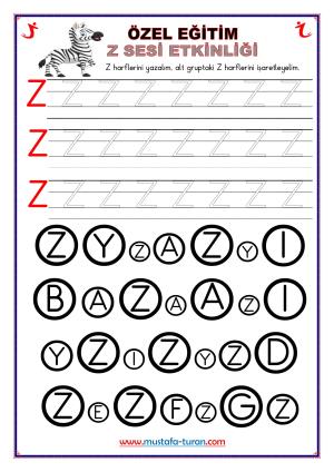 Special Education Letter Z-z Activities