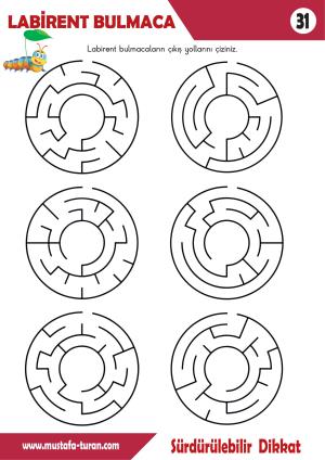 Özel Eğitim Labirent Bulmaca Etkinlikleri-31
