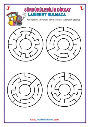Özel Eğitim Labirent Bulmaca Etkinlikleri-41