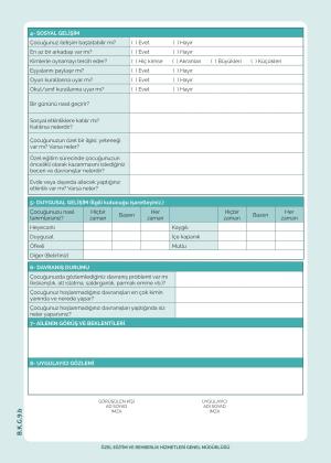 Formulario de entrevista para padres del Departamento de Educación Especial de RAM